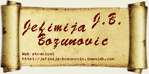 Jefimija Božunović vizit kartica